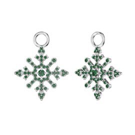Emerald Snowflake Platinum plated Silver Interchangeable Earring Drops