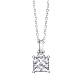 Princess 1ct Lab Grown Diamond 18K White Gold Pendant