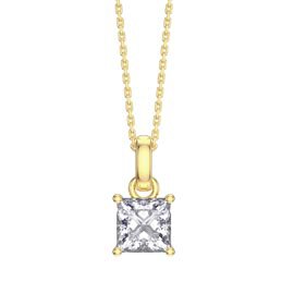 Princess 1ct Lab Grown Diamond 18K Yellow Gold Pendant