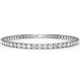 Eternity Diamond CZ Rhodium plated Silver Tennis Bracelet