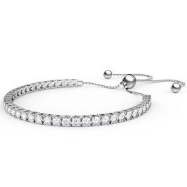 Eternity Diamond CZ Rhodium plated Silver Fiji Friendship Tennis Bracelet