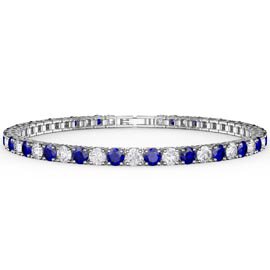 Eternity Sapphire CZ Rhodium plated Silver Tennis Bracelet