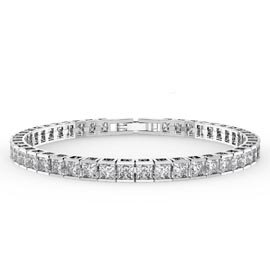 Princess Diamond CZ Rhodium plated Silver Tennis Bracelet