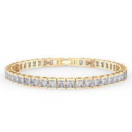 Princess CZ Diamond 18K Gold plated Silver Tennis Bracelet