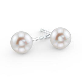 Venus Pearl Platinum plated Silver Stud Earrings 7.0 to 7.5mm