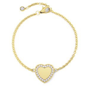 Charmisma White Sapphire 18K Gold Vermeil Heart Bracelet