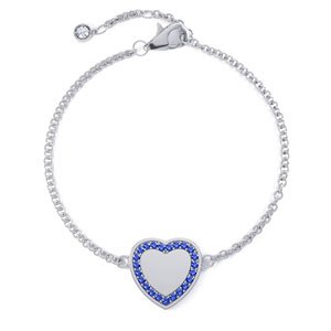Charmisma Sapphire Platinum plated Silver Heart Bracelet