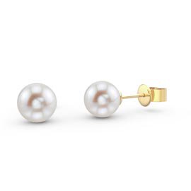 Venus Freshwater Pearl 18K Gold Vermeil Stud Earrings 5.5 to 6.0mm