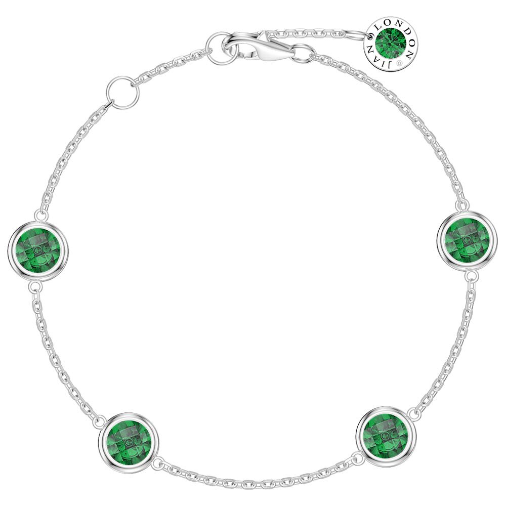 Emerald By the Yard 10K White Gold Bracelet
