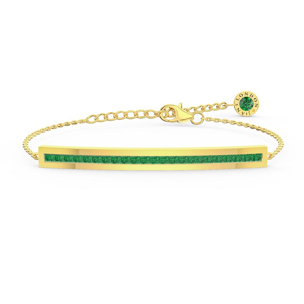 Princess Emerald 18K Yellow Gold Line Bracelet