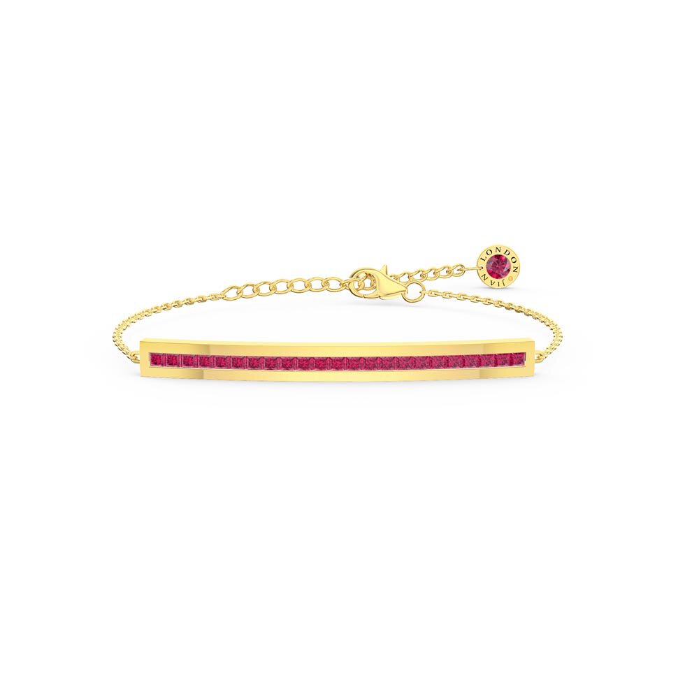 Princess Ruby 18K Yellow Gold Line Bracelet