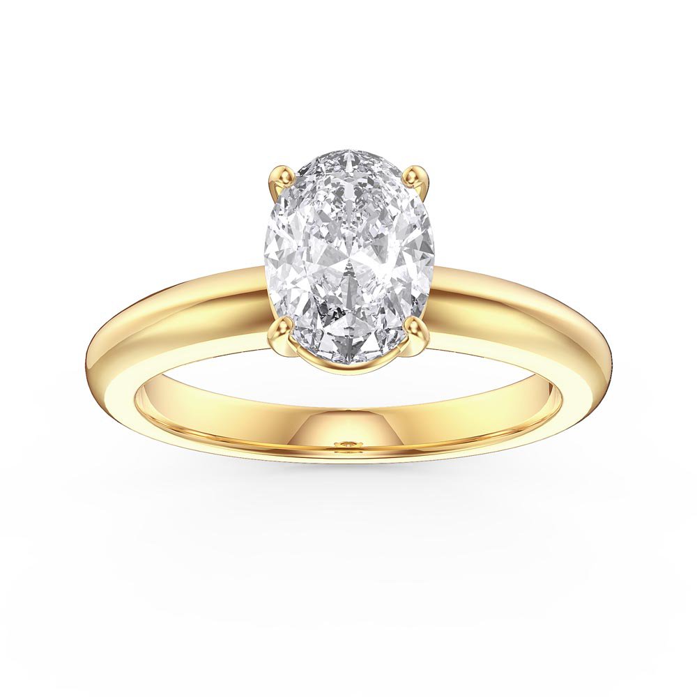 Unity Moissanite Oval Solitaire 10K Yellow Gold Proposal Ring