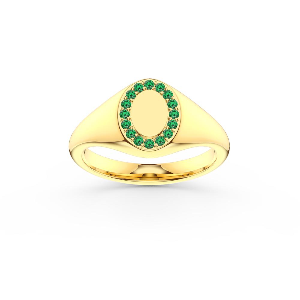 Emerald 10K Gold Signet Ring