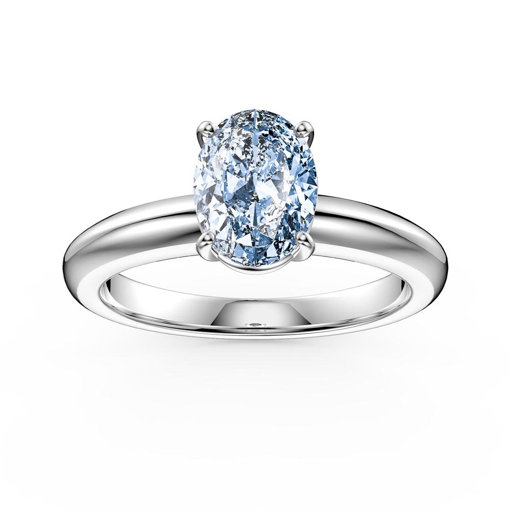 Unity 1.25ct Oval Aquamarine Solitaire 10K White Gold Proposal Ring