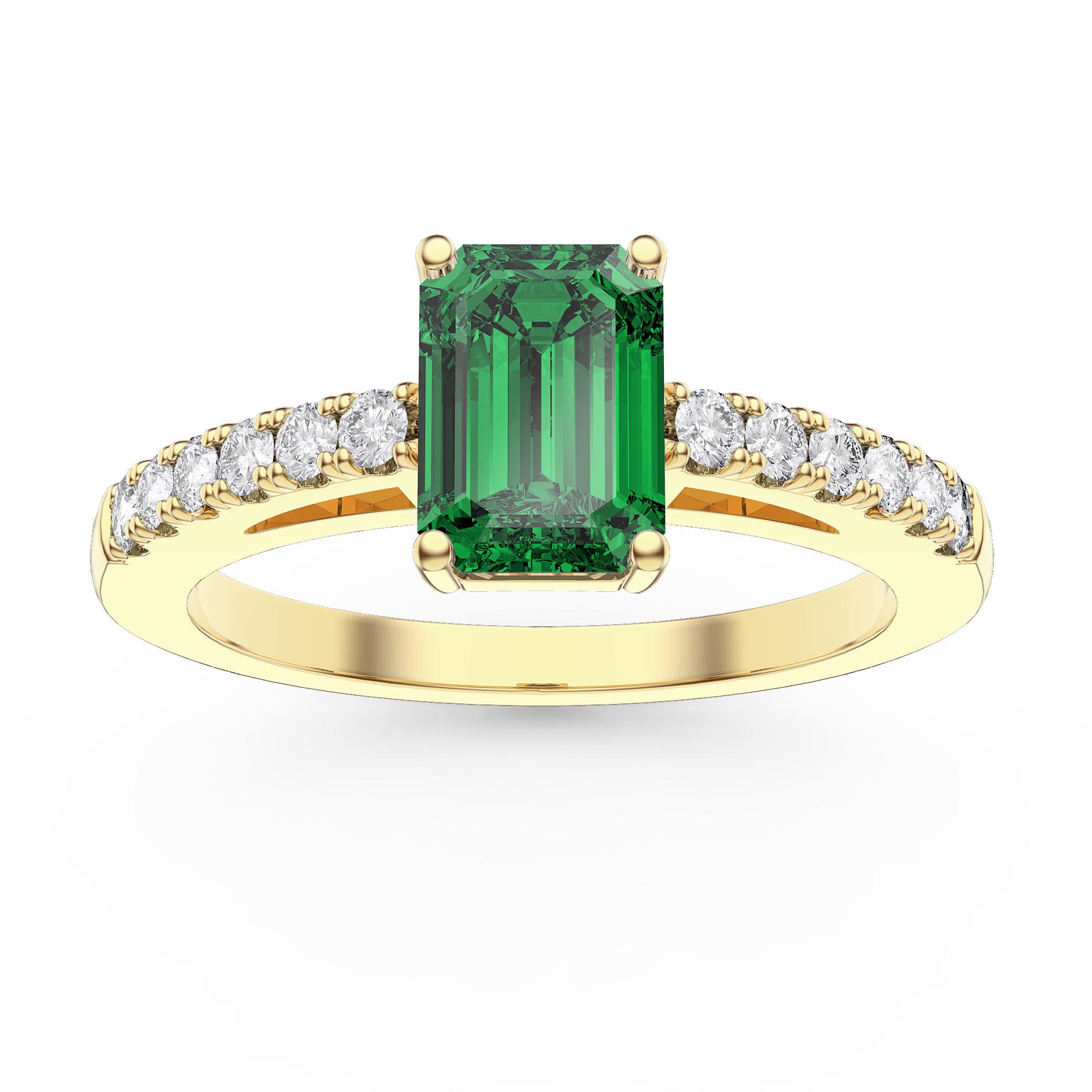solitaire 14k yellow gold 2g ring . 5*4*2.7 mm Swat oval emerald 0.4 crt Emerald 14k yellow gold ring