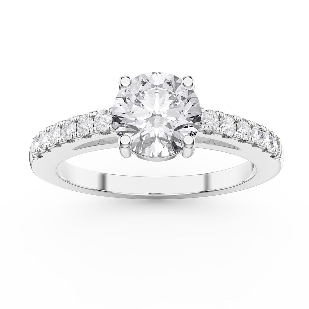 Unity 1ct Moissanite Pave 18K White Gold Proposal Ring