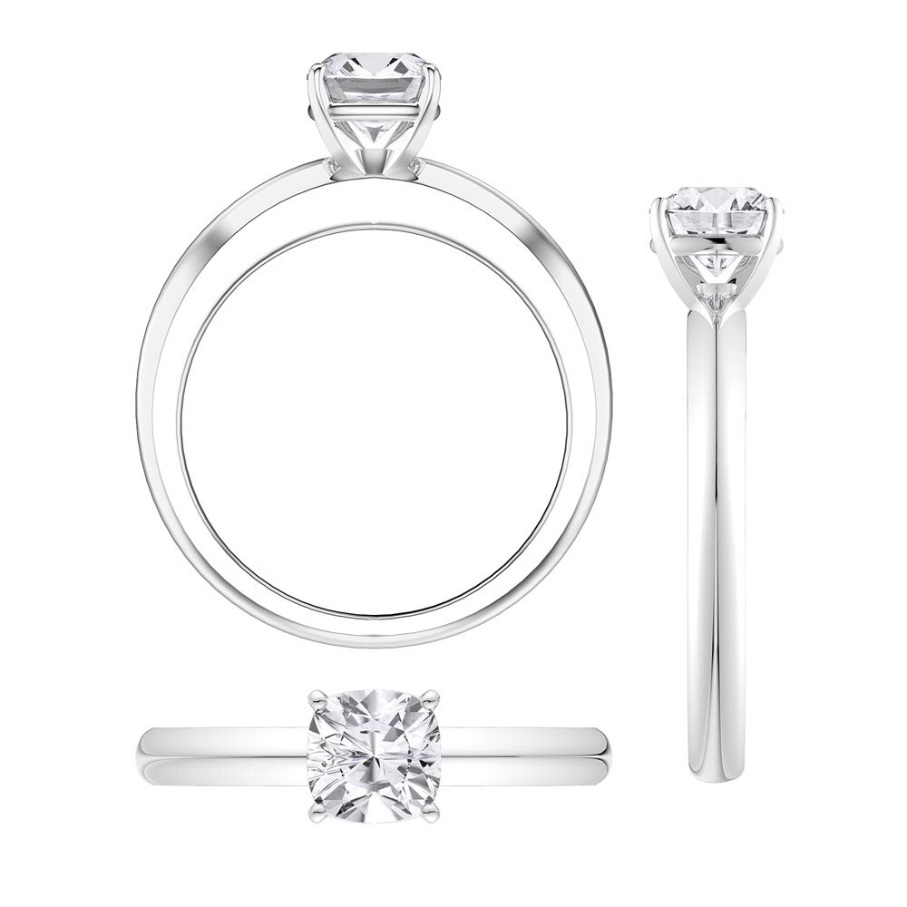 Unity 1ct Diamond Cushion cut Solitaire Platinum Engagement Ring #4