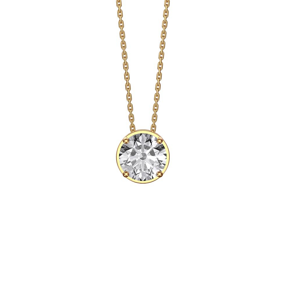 Infinity White Sapphire Solitaire and Halo 18K Gold Vermeil Pendant Max Set #3