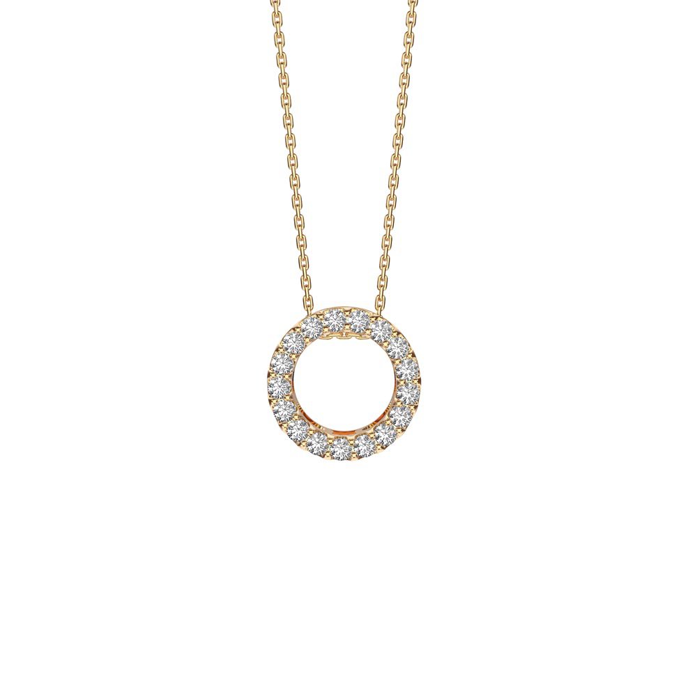 Infinity White Sapphire Pave and Halo 18K Gold Vermeil Pendant Set #2