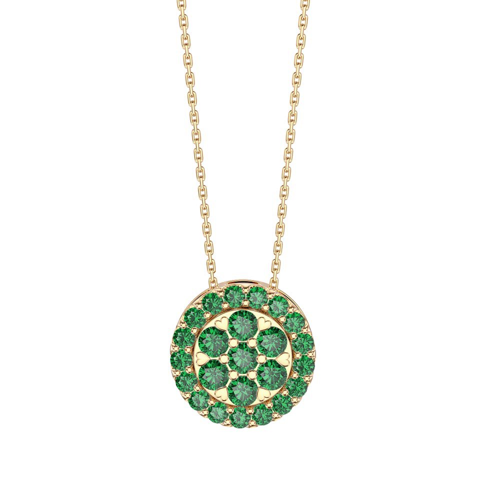 Infinity Emerald Pave and Halo 18K Gold Vermeil Pendant Set