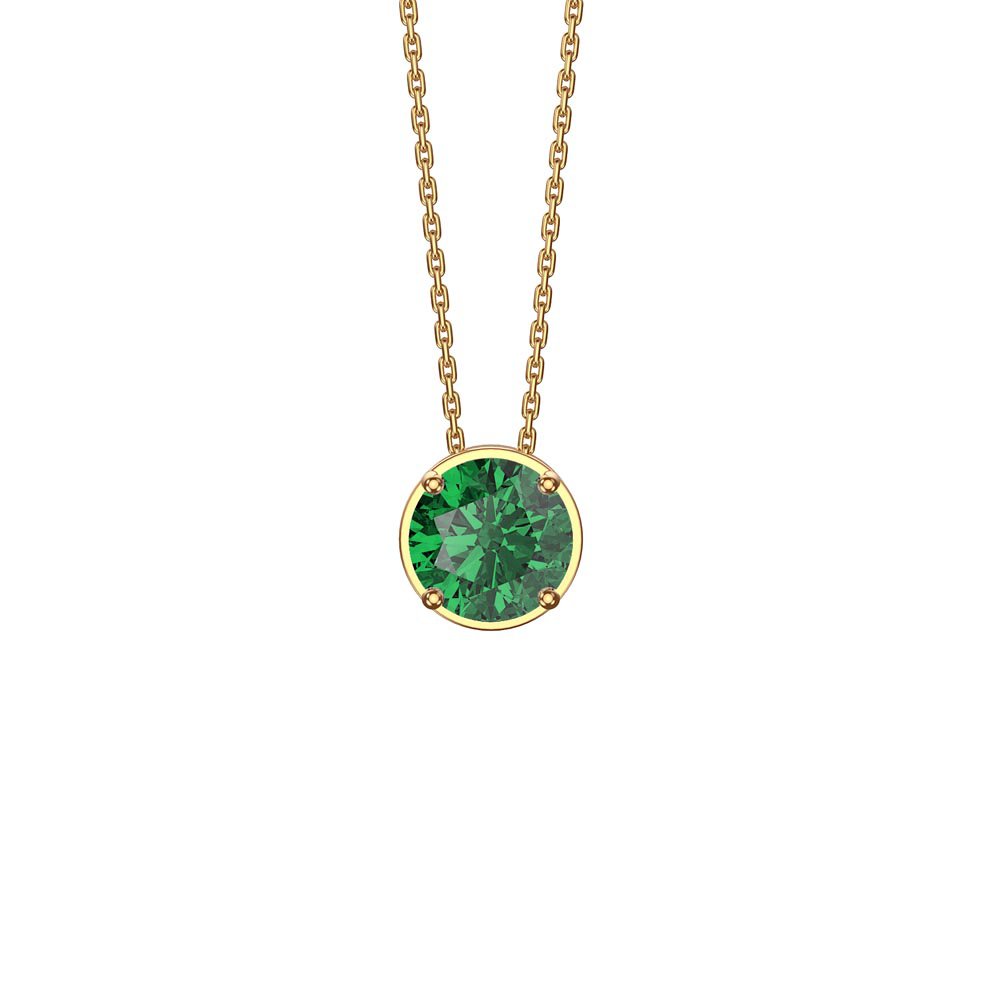 Infinity Emerald Solitaire and Halo 18K Gold Vermeil Pendant Set #3