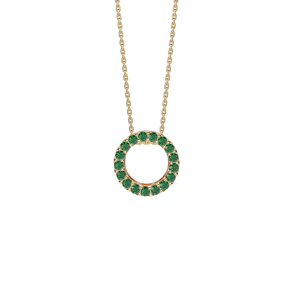 Infinity Emerald Pave and Halo 18K Gold Vermeil Pendant Set #2