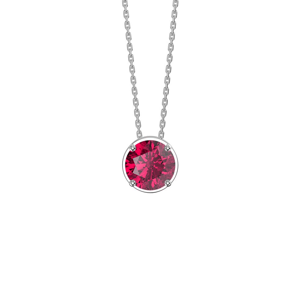 Infinity 1.0ct Solitaire Ruby 18K White Gold Pendant