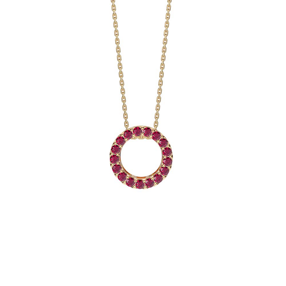 Infinity Ruby Pave and Halo 18K Gold Vermeil Pendant Set #2