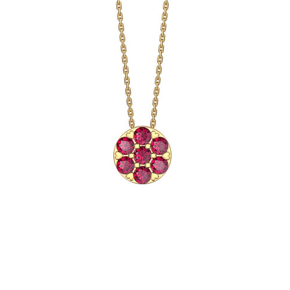 Infinity Ruby Pave and Halo 18K Gold Vermeil Pendant Set #3