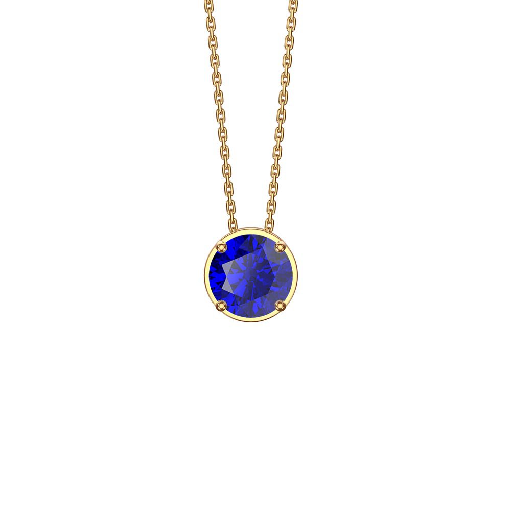 Infinity Sapphire Solitaire and Halo 18K Gold Vermeil Pendant Set #3