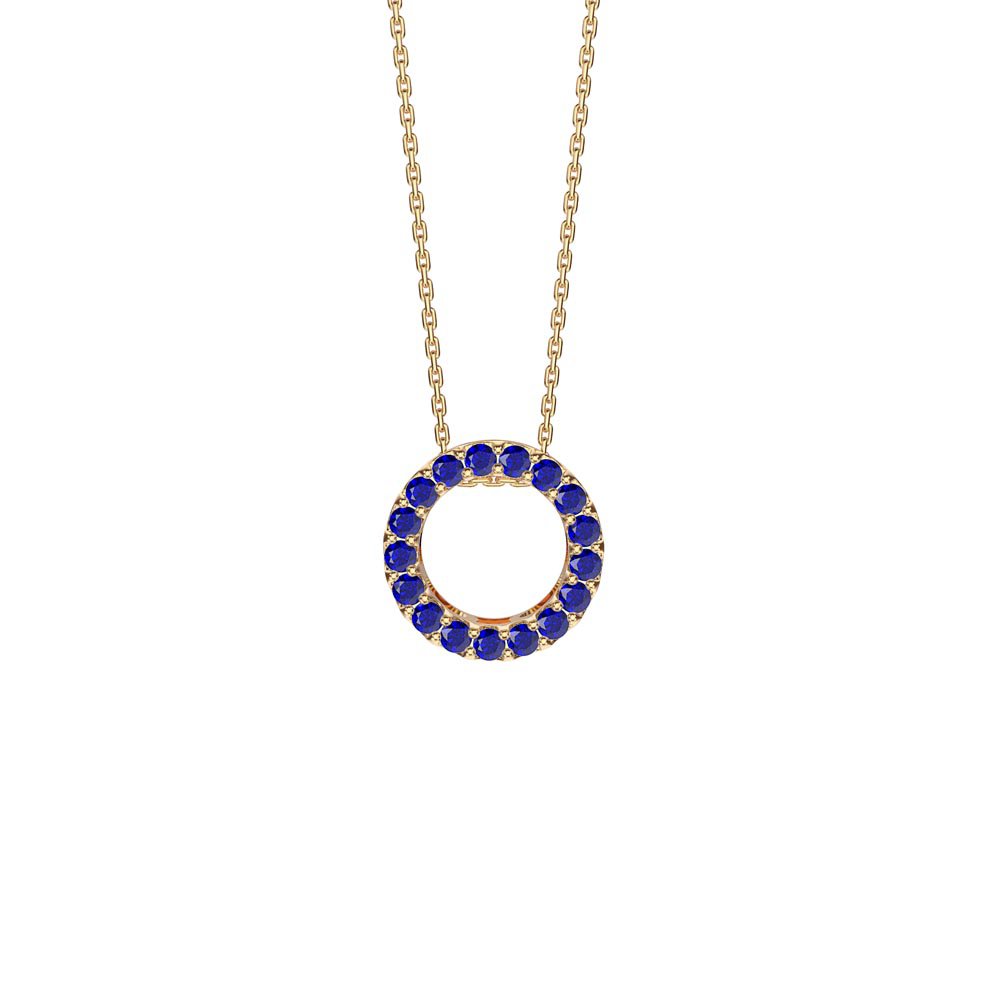 Infinity Sapphire Pave and Halo 18K Gold Vermeil Pendant Set #2