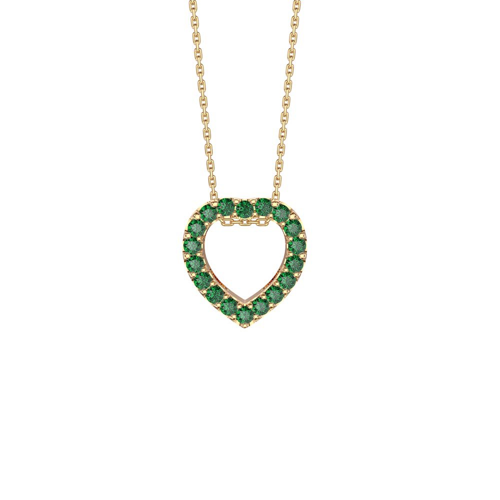 Infinity Emerald Heart Solitaire and Halo 18K Gold Vermeil Pendant Set #2