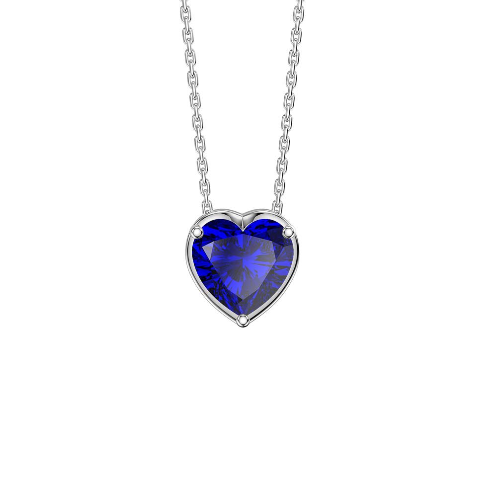 Infinity 1ct Heart Blue Sapphire 18K Gold Pendant