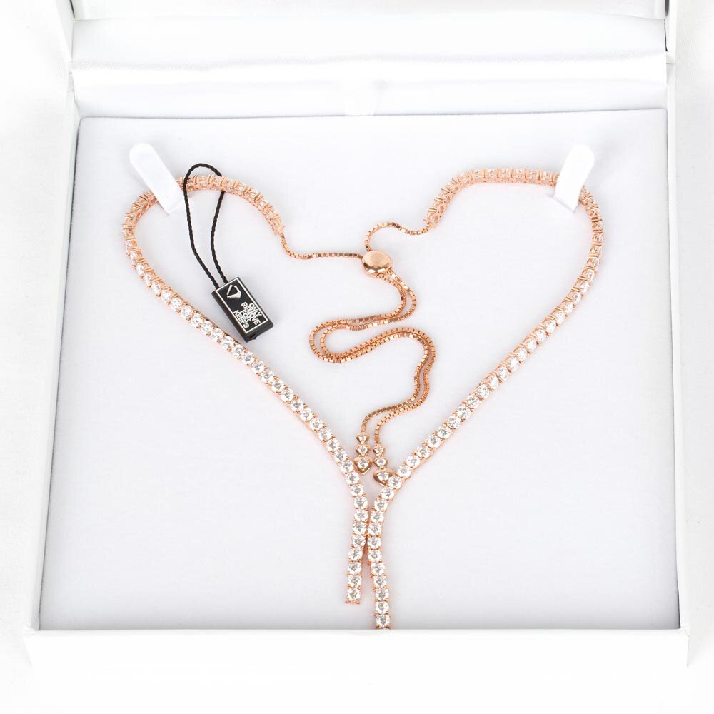 Eternity Asymmetric Drop White Sapphire 18K Rose Gold Vermeil Jewelry Set #3