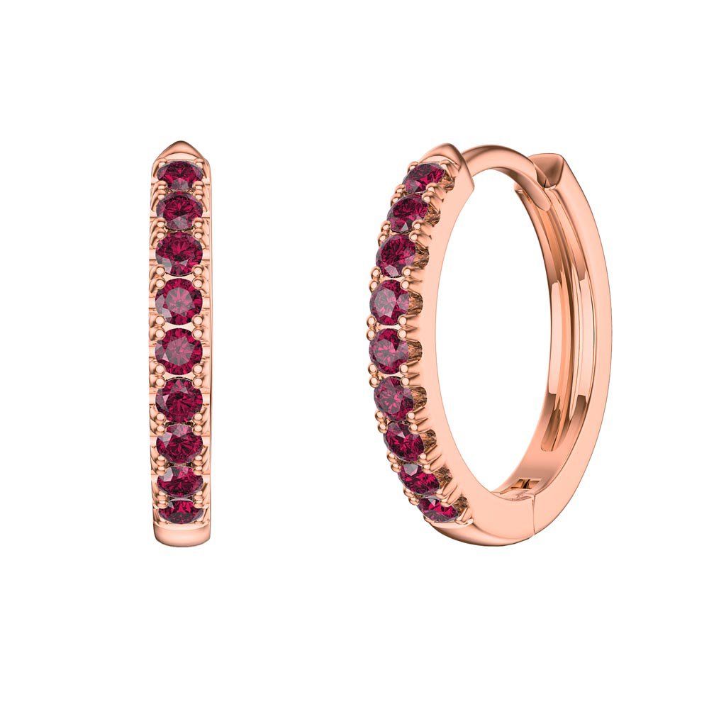 Charmisma Ruby 18K Rose Gold Vermeil Hoop Earrings Small