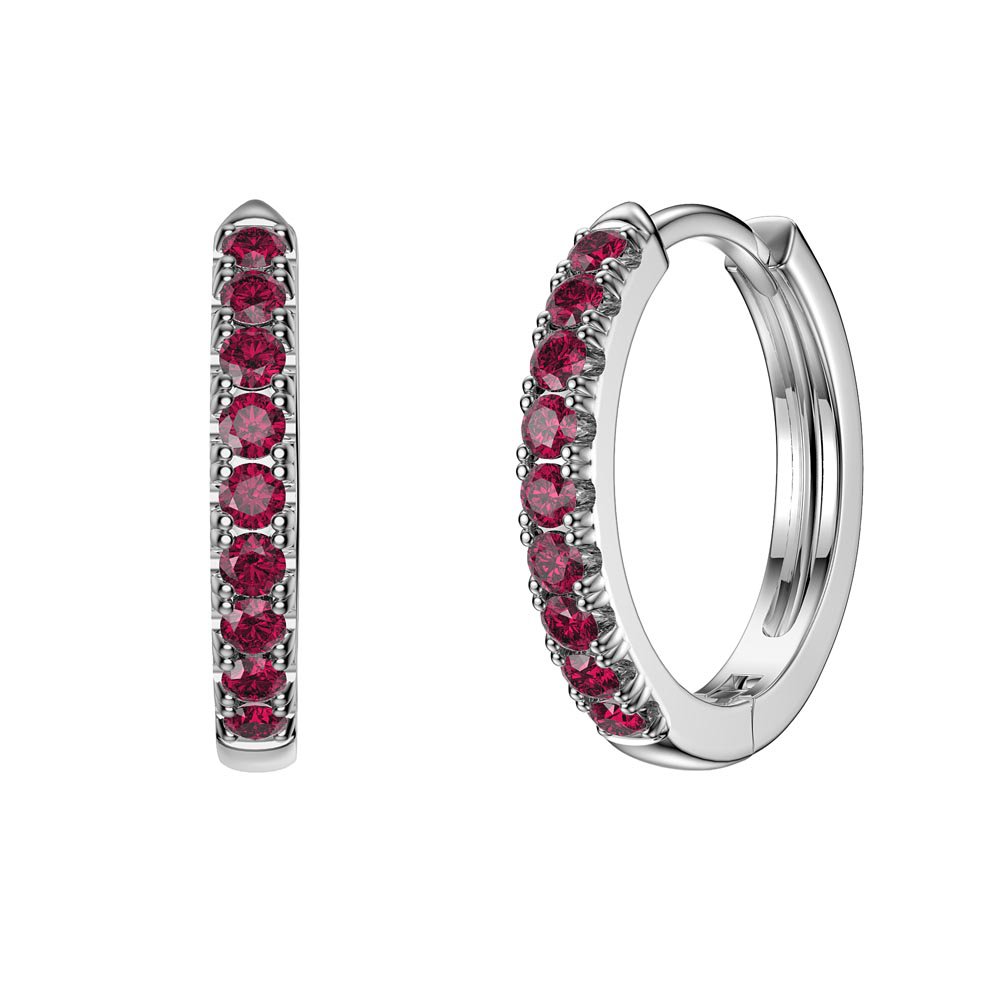 Eternity 1ct Ruby Halo Platinum plated Silver Interchangeable Earring Drops #3
