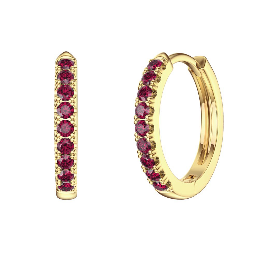 Charmisma Ruby 18K Gold Vermeil Hoop Earrings Small #1
