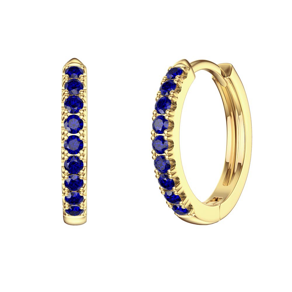 Charmisma Blue Sapphire 18K Gold Vermeil Hoop Earrings Small #1