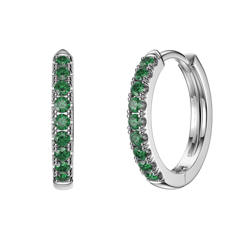 Princess 2ct Emerald Cushion Cut Halo Platinum plated Silver Interchangeable Earring Drops #9