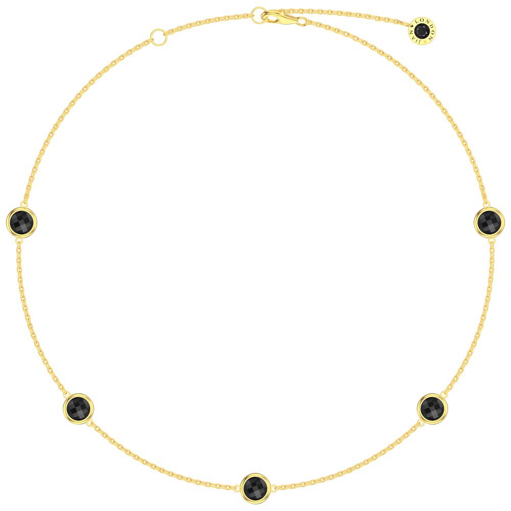 Onyx By the Yard 18K Gold Vermeil Silver Choker Necklace