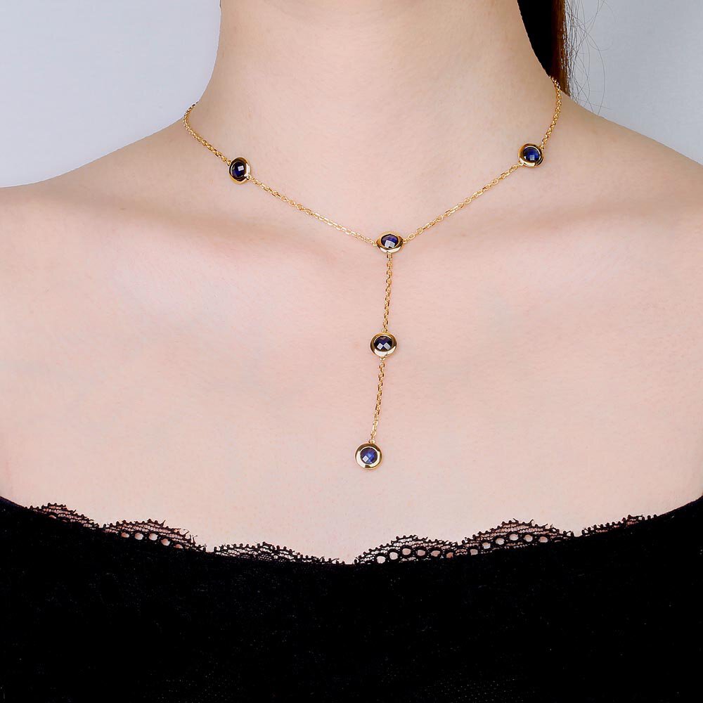 Sapphire By the Yard 18K Gold Vermeil Lariat Necklace #2