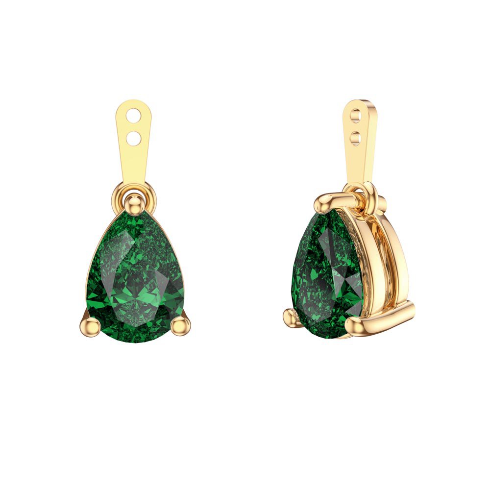 Charmisma 4ct Emerald CZ 18K Gold Vermeil Pear Earring Drops