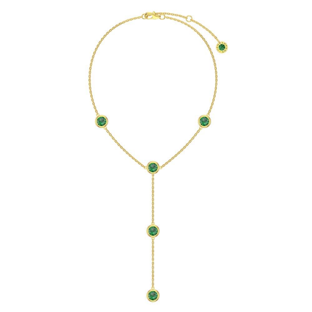 Emerald By the Yard 18K Gold Vermeil Lariat Necklace #1