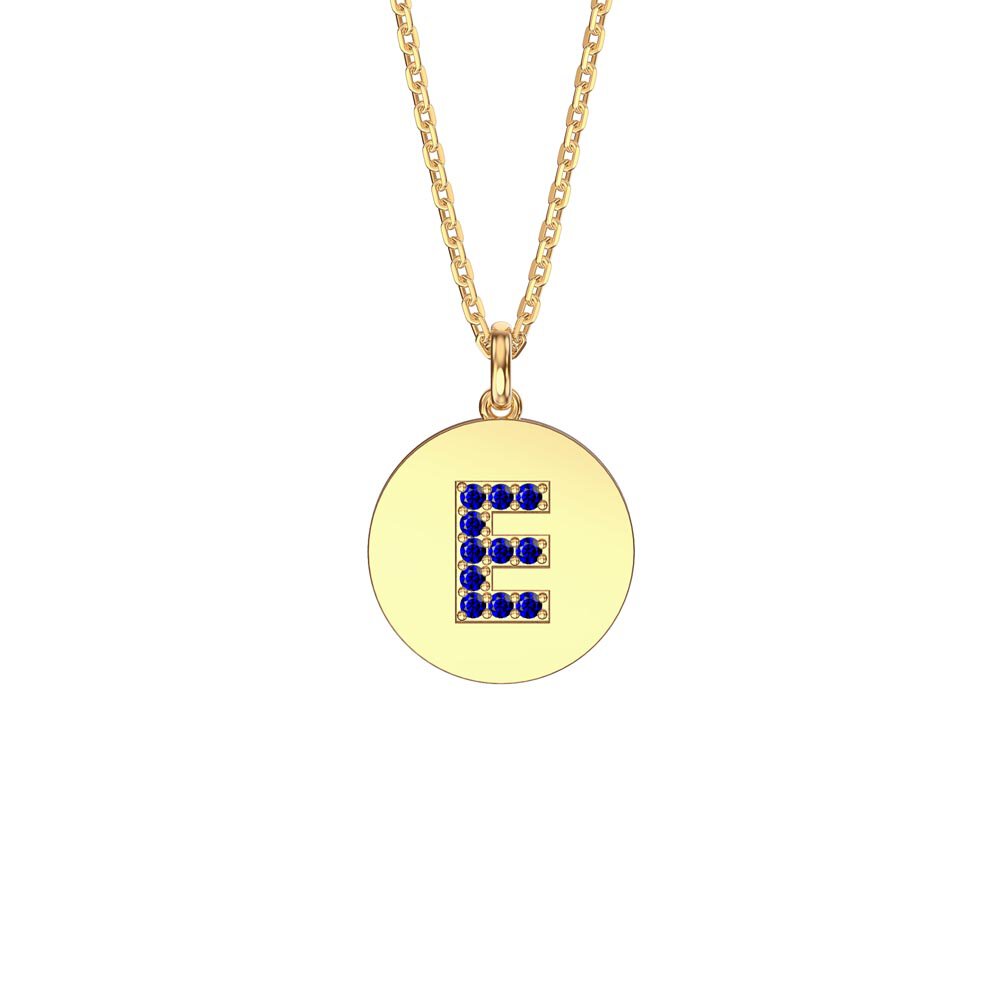 Charmisma Sapphire Pave 18K Gold Vemeil Alphabet Pendant E