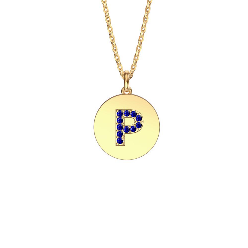Charmisma Sapphire Pave 18K Gold Vemeil Alphabet Pendant P