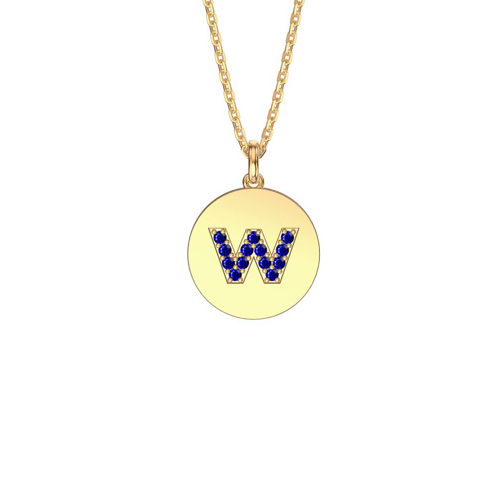 Charisma Sapphire Pave 18K Gold Vemeil Alphabet Pendant W