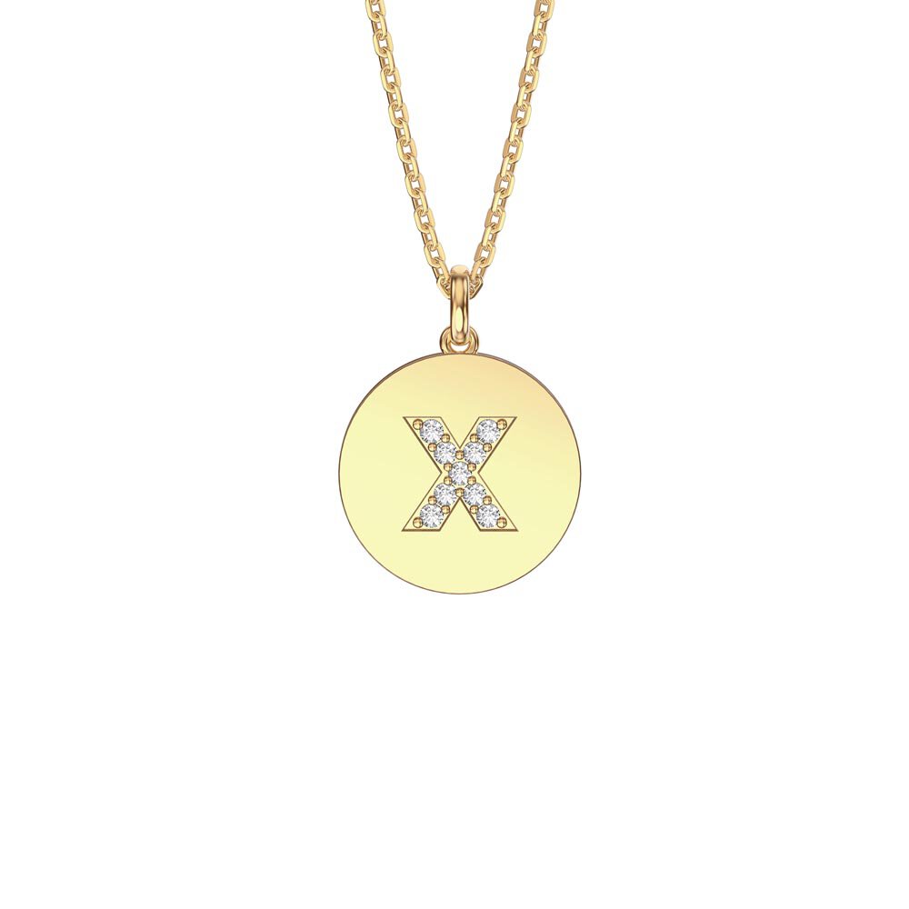 Charisma Moissanite Pave 18K Gold Vemeil Alphabet Pendant X