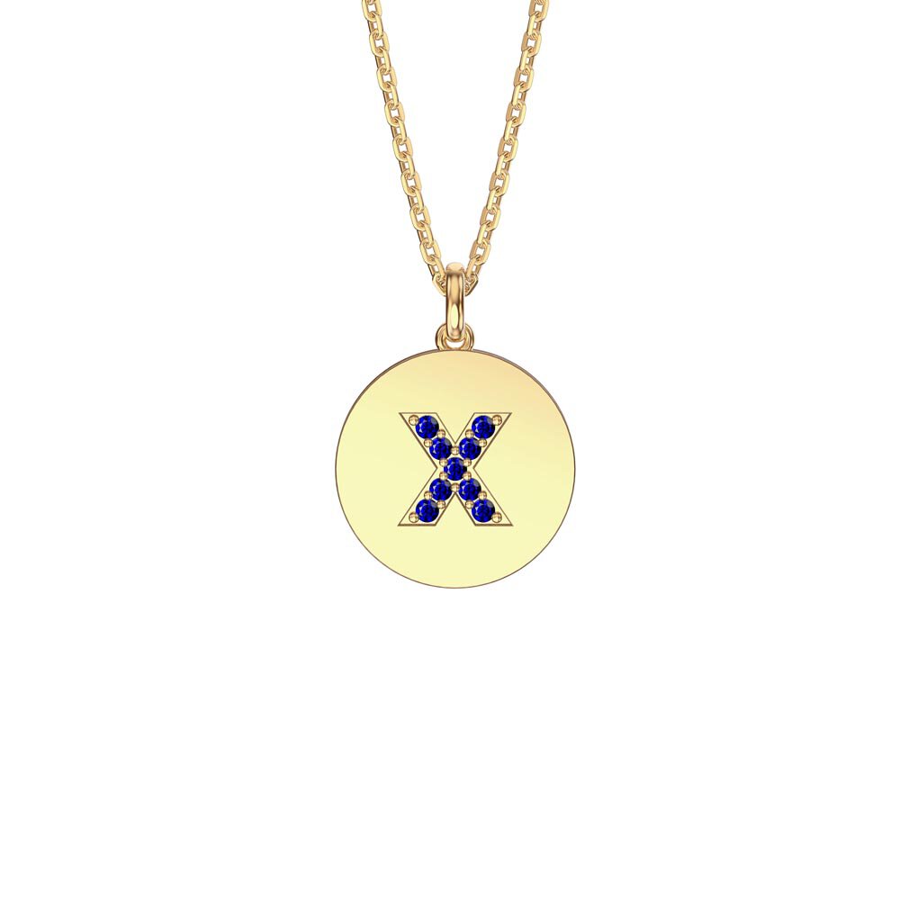 Charmisma Sapphire Pave 18K Gold Vemeil Alphabet Pendant X