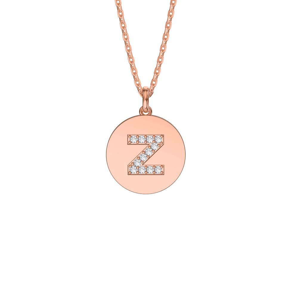 Charmisma Moissanite Pave 18K Rose Gold Vemeil Alphabet Pendant Z