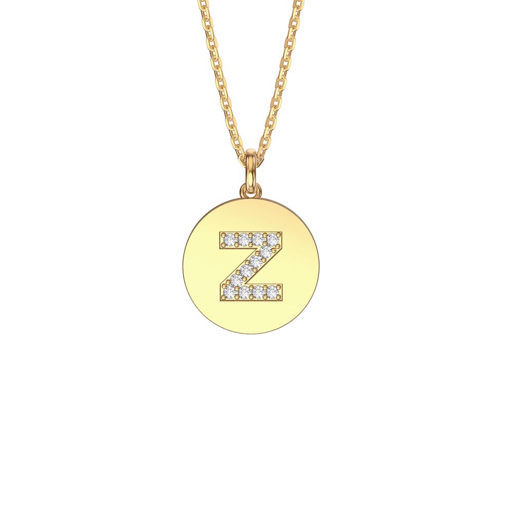 Charisma Moissanite Pave 18K Gold Vemeil Alphabet Pendant Z